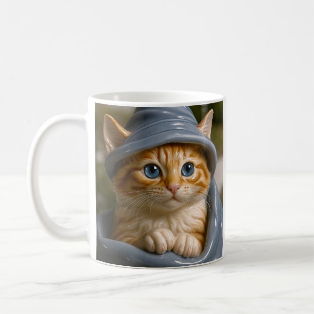 Oranger Katzenzauberer Kaffeetasse (Links)