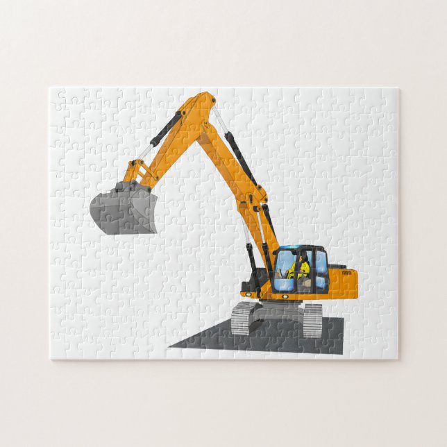 oranger Kettenbagger (Horizontal)