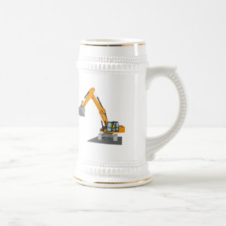 oranger Kettenbagger Bierglas