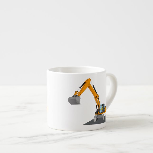 oranger Kettenbagger Espressotasse (Vorderseite Rechts)