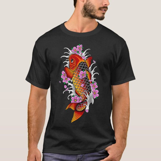Oranger Koi-Fisch T-Shirt (Vorderseite)
