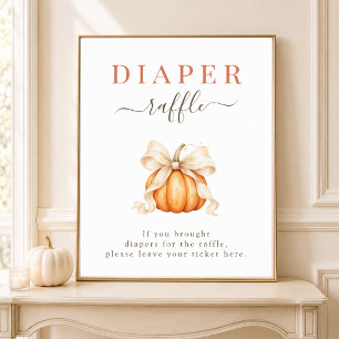 Oranger Kürbis-Bogen Baby Shower Windel-Raffle-Sch Poster