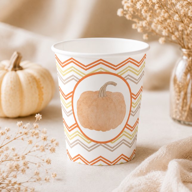 Oranger Kürbis Herbstparty-Papierbecher Pappbecher (Paper Cup)