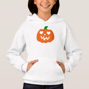 oranger Kürbis-Herz-Jack-o-Lantern Halloween Hoodie