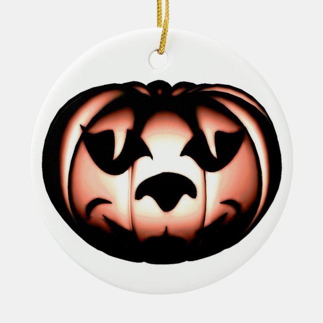 Oranger Kürbis Keramikornament (Vorne)