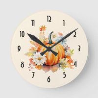Oranger Kürbis und Blumen Herbst