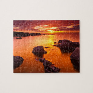 Oranger Landschaftsausschnitt, Sonnenuntergang, Ka