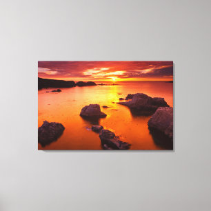 Oranger Landschaftsausschnitt, Sonnenuntergang, Ka Leinwanddruck