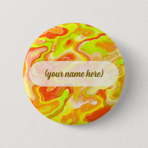 Oranger Lava-Marmor-Topografische Textur Abstract  Button
