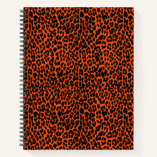 Oranger Leoparden-Skin-Druck Spiralblock Notizbuch