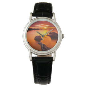 Oranger Meereshorizont, Sonnenuntergang, Kaliforni Armbanduhr
