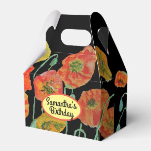 Oranger Mohn Blumen Hochzeitstorte Geschenkbox Geschenkschachtel