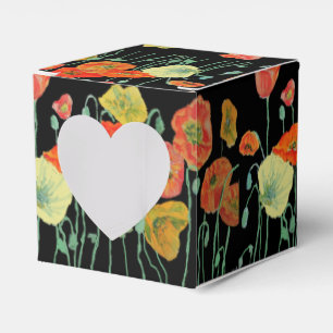 Oranger Mohn Blumen Hochzeitstorte Geschenkbox Geschenkschachtel