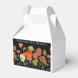 Oranger Mohn Florale Hochzeitstorte Geschenkbox Geschenkschachtel