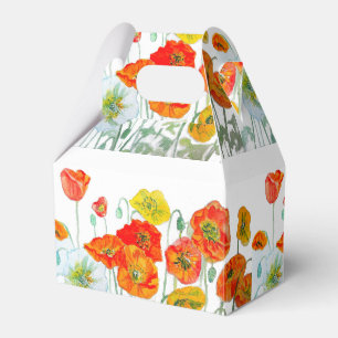 Oranger Mohn Hochzeitstorte Geschenkbox Blumen Geschenkschachtel
