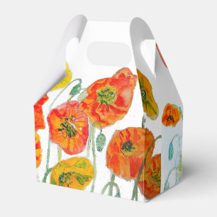 Oranger Mohn Hochzeitstorte Geschenkbox Floral Blu Geschenkschachtel