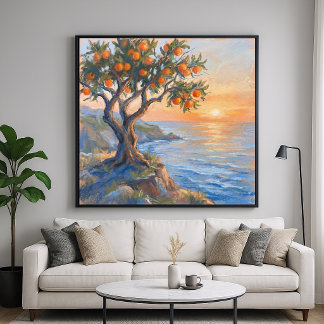 Oranger Moment - Pastell-Impressionistischer Stil Poster