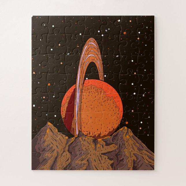 Oranger Science-Fiction-Planet (Vertikal)