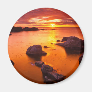 Oranger Seelandschaft, Sonnenuntergang, Kalifornie Magnet