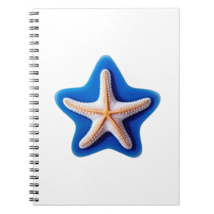 Oranger Seestern in Blau Notizblock