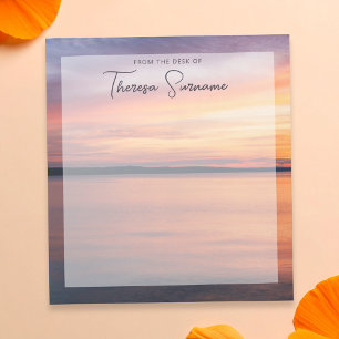 Oranger Sonnenuntergang an einem See, benutzerdefi Notizblock