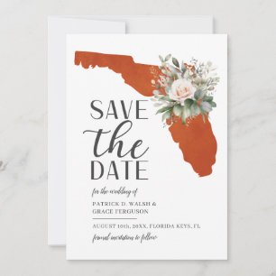Oranger Sonnenuntergang Floral Florida Ziel Hochze Save The Date