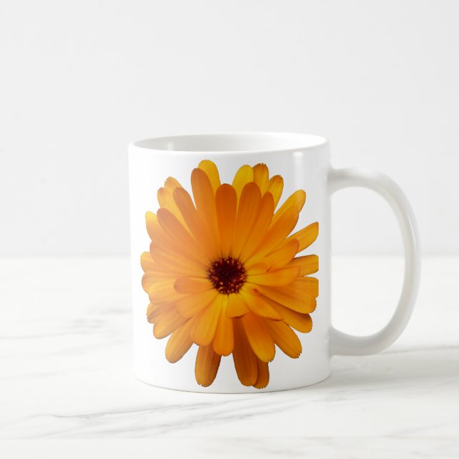 Oranger Studentenblume Kaffeetasse (Rechts)