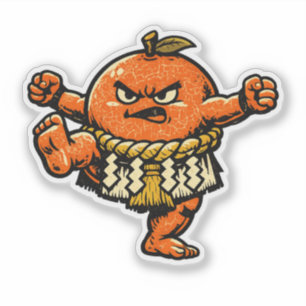 Oranger Sumo-Champion — Vintage Retro Yokozuna Aufkleber