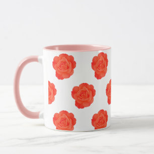Orangerosen-Blumen-Pink-Kundengeschenke Tasse