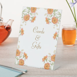 Orangerote Rosen Hochzeitskarten Geschenk Schild