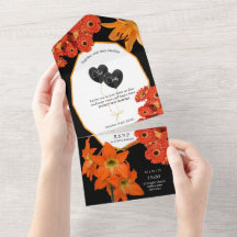 Orangerote und schwarze Hochzeit