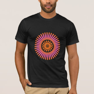 Oranges abstraktes geometrisches Spiral-Sonnenburs T-Shirt
