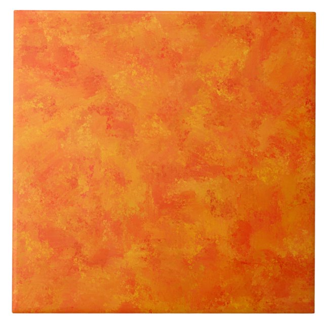 Oranges abstraktes Muster  Fliese (Vorderseite)