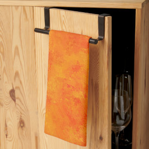 Oranges abstraktes Muster Geschirrtuch