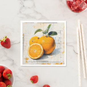 Oranges altes Schuldiagramm Serviette