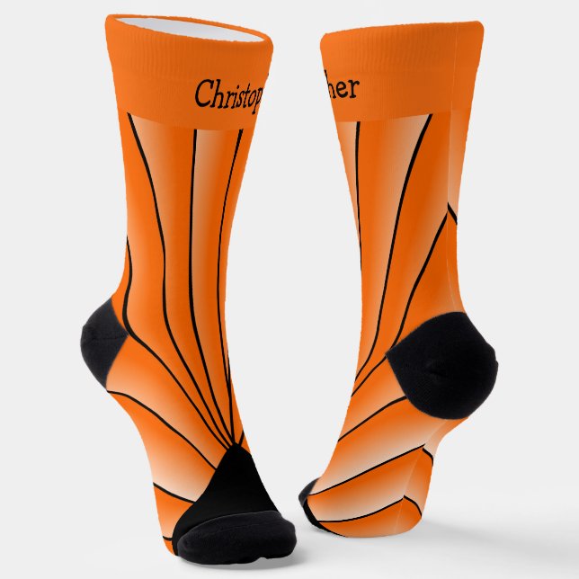 Oranges Art Deco Design Socken (Gewinkelt)