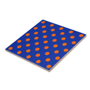 Oranges Auf Blau Punkte Musterdesign Fliese