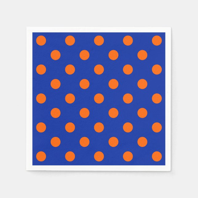 Oranges Auf Blau-Punkte-Musterdesign  Serviette (Vorderseite)