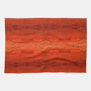 Oranges Aztec-Muster2.0 Geschirrtuch