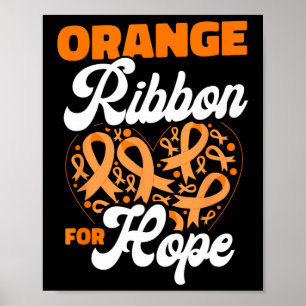 Oranges Band für Hoffnung Blutkrebsbewusstsein Poster