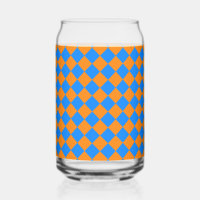 Oranges Blaues Schachbrett-Diamantmuster