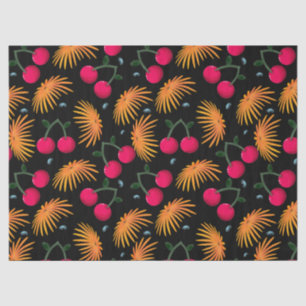 Oranges Blumen Kirschmuster Seidenpapier