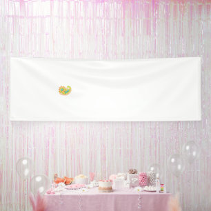 Oranges Blumengebinde mit symmetrischen Mustern in Banner