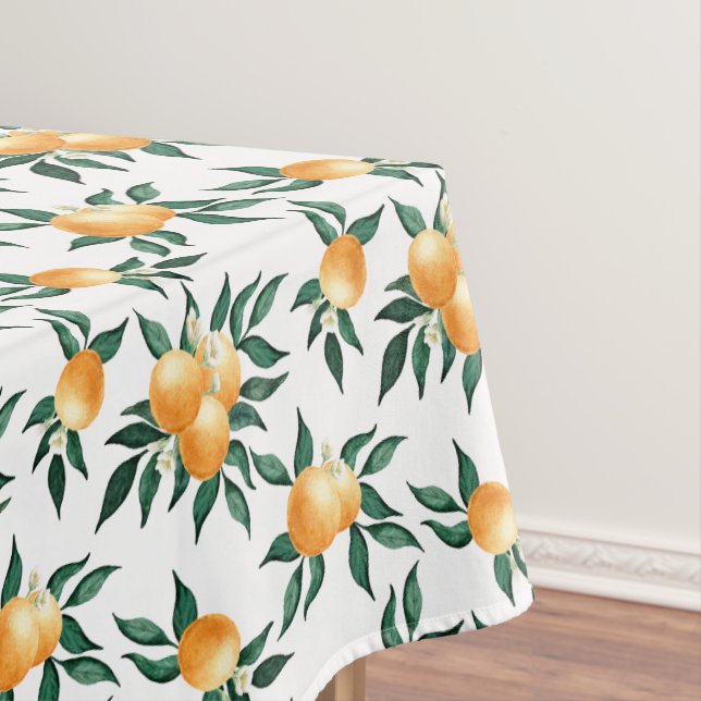 Oranges botanisches Muster Tischdecke (Beispiel)