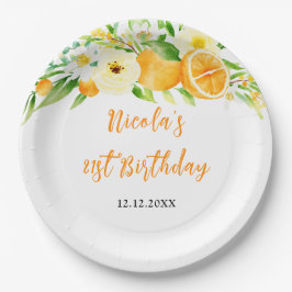 Oranges Citrus Baby Shower Pappteller