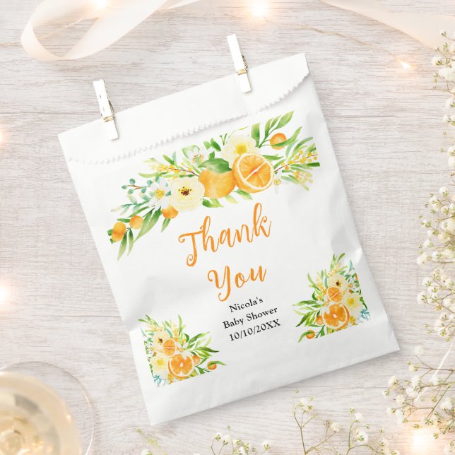 Oranges Citrus Baby Shower Thank You Geschenktütchen (Ausgeschnitten)
