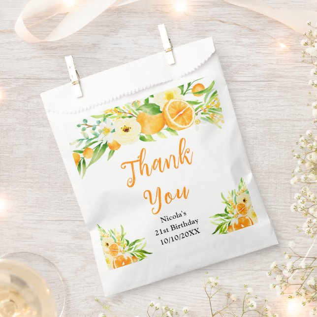 Oranges Citrus Birthday Thank You Geschenktütchen (Ausgeschnitten)