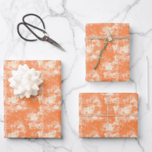 Oranges & Creme Abstrakte Malerei Geschenkpapier Set