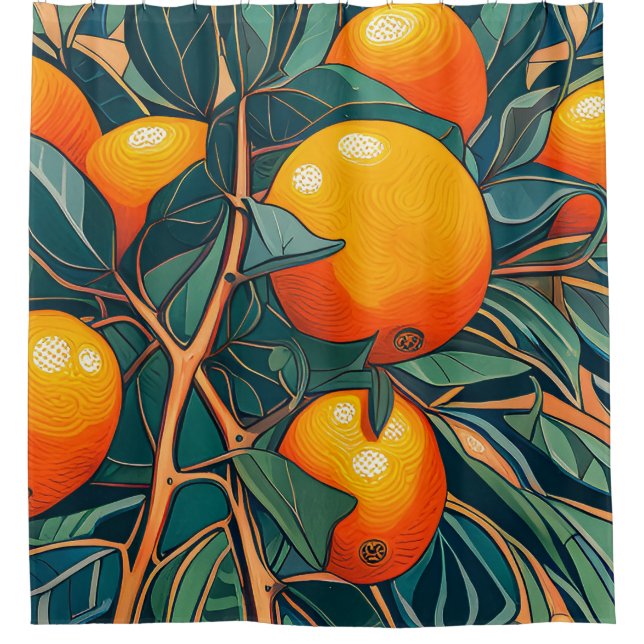 Oranges Design Douche Rideau Avec Douche (Devant)