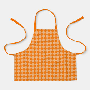 Oranges Diamantmuster mit Schachbrettmuster Schürze